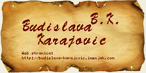 Budislava Karajović vizit kartica